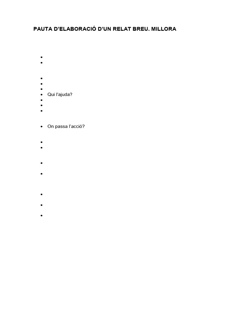 Elaboració Dun Relat Breu | PDF