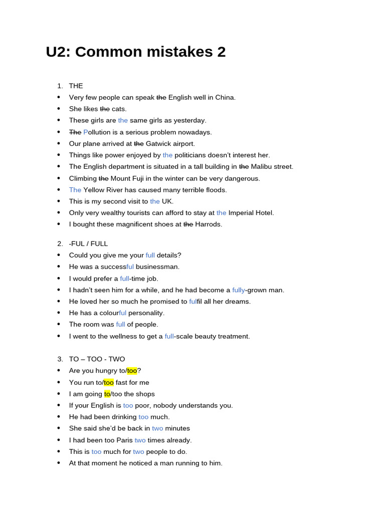 Common English Mistakes Explained | PDF