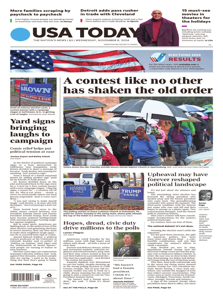 USA Today - November 6, 2024 | PDF | Tropical Cyclones | Storms