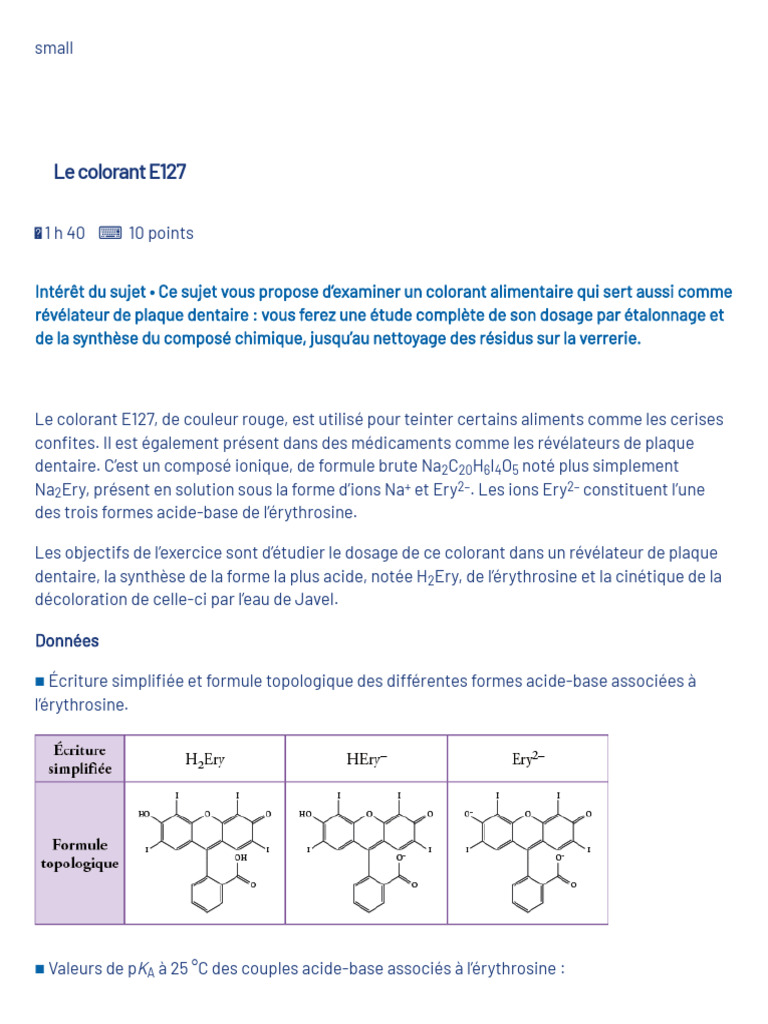 Étude du colorant E127 en dentisterie | PDF | L'absorbance | Ph