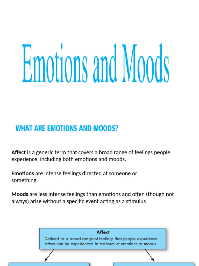 Emotions and Moods | PDF | Mental Health | Mood (Psychology)