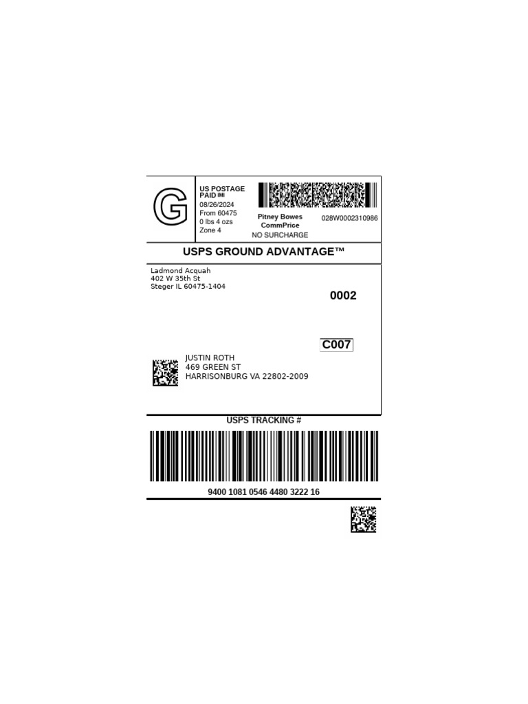 USPS Ground Advantage Shipping Label | PDF