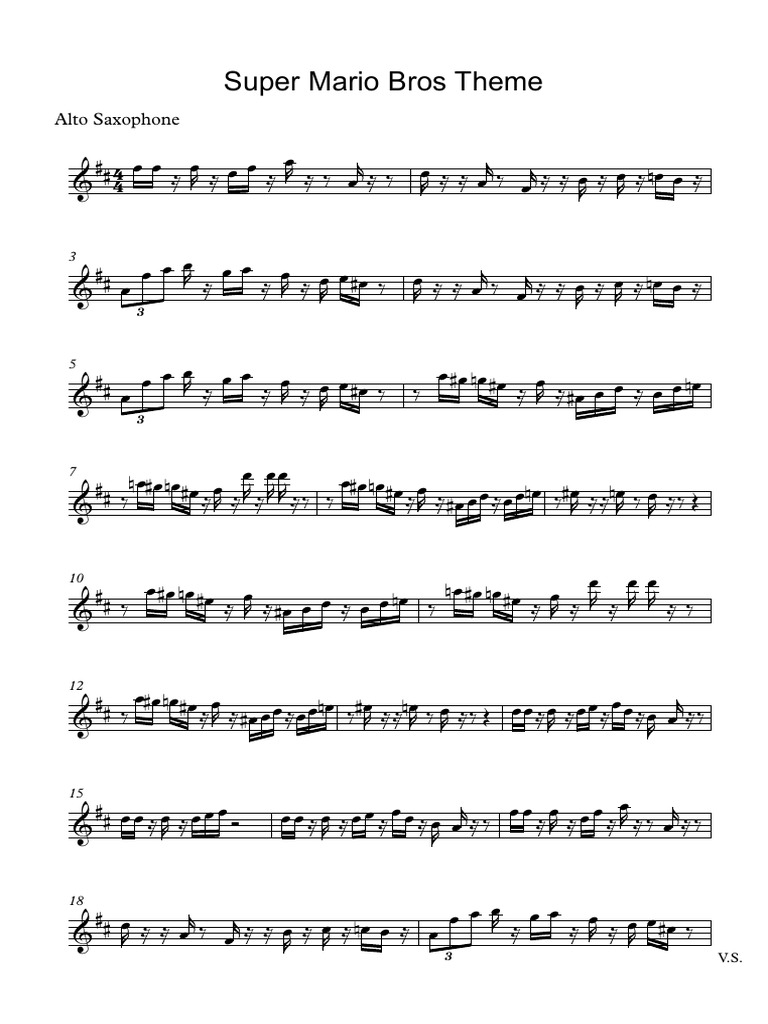Super Mario Bros Theme - Alto Sax | PDF | Matériel Nintendo | Jeux Nintendo