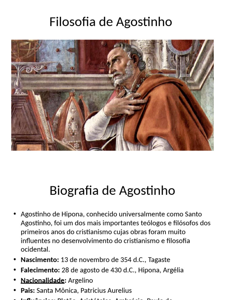 Filosofia e Vida de Agostinho de Hipona | PDF | Agostinho de Hipona | Deus