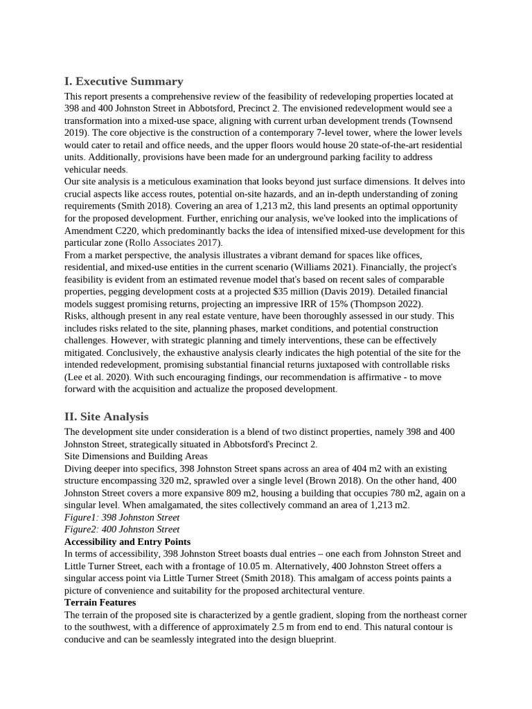 Feasibility Study for Johnston St Redevelopment | PDF | Risk | Mixed ...