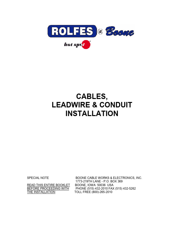 Temperature Cable Manual | PDF | Wire | Manufactured Goods