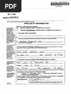 Mealer Companies 2020 Articles of Organization