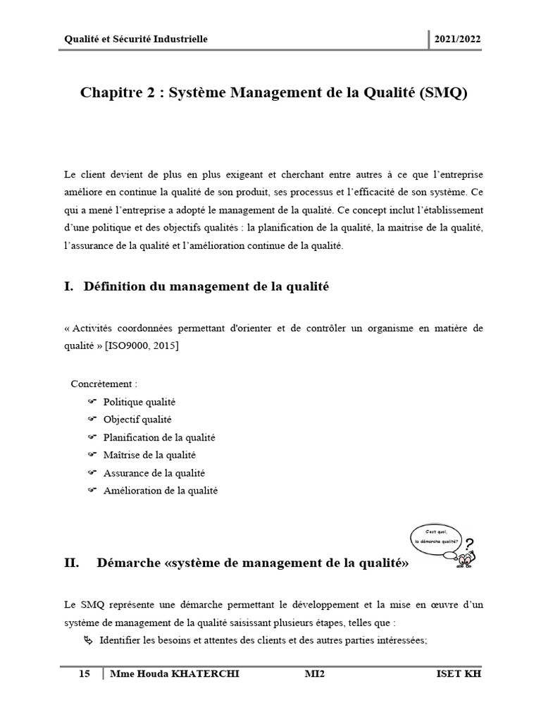 Management de la Qualité et ISO 9000 | PDF | Management de la qualité ...