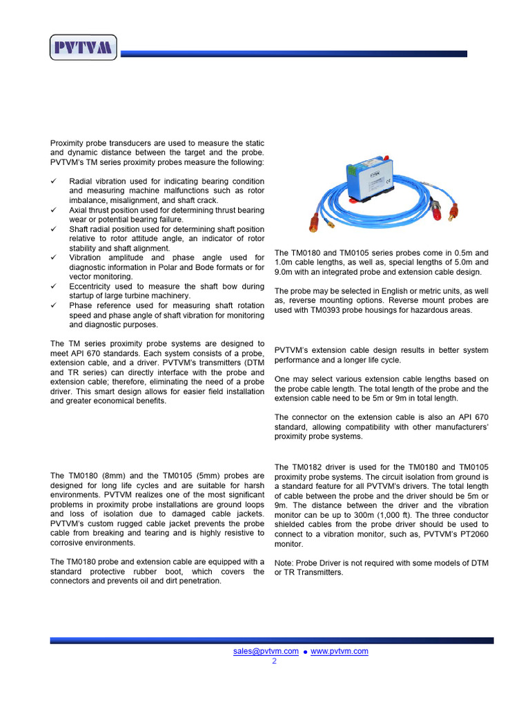 Proximity Probe Systems Overview | PDF | Electrical Connector | Bearing ...