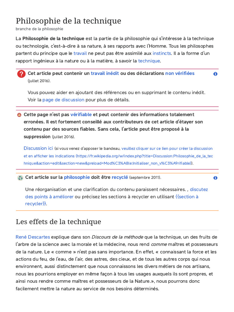 Philosophie de la technique et ses enjeux | PDF | Machine | Conscience