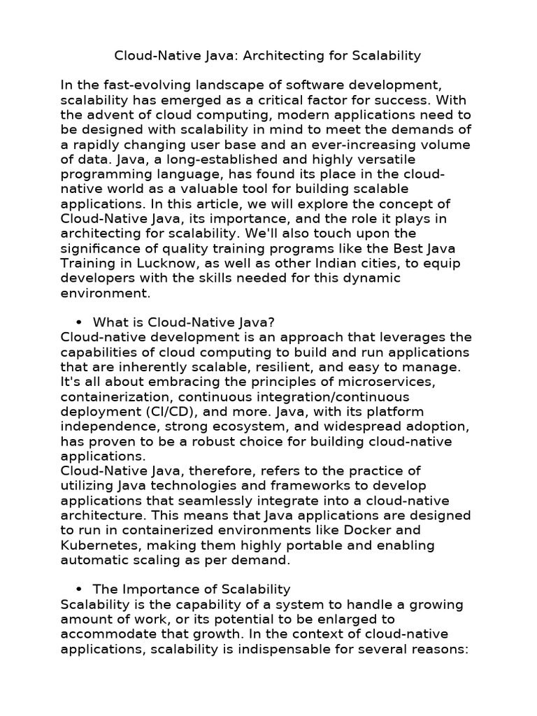 Cloud-Native Java Architecting For Scalability | PDF | Scalability ...