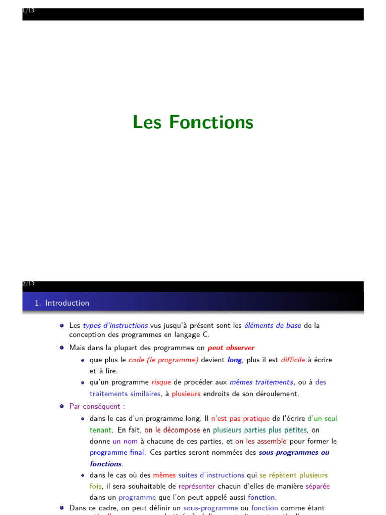 Les Fonctions en Langage C | PDF | Programme informatique | Programmation