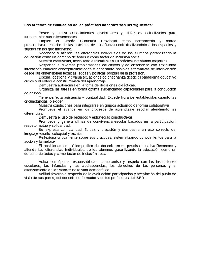 Criterios de Evaluación Docente Efectivos | PDF | Evaluación | Enseñando