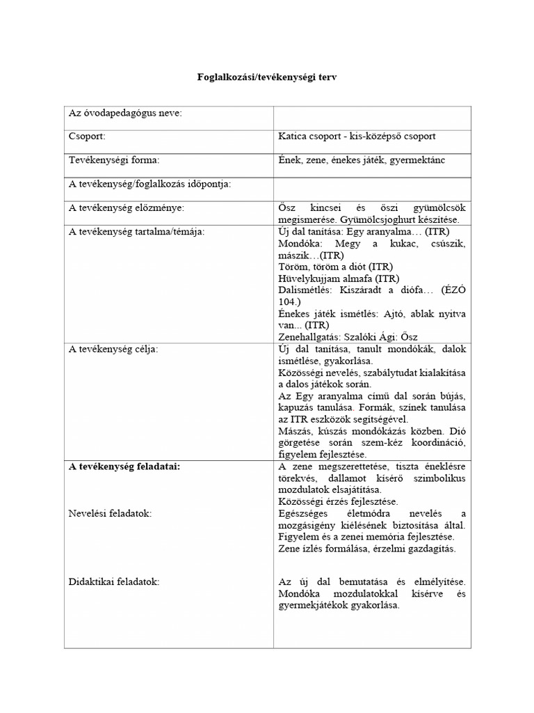 Ének Zene Tervezet | PDF