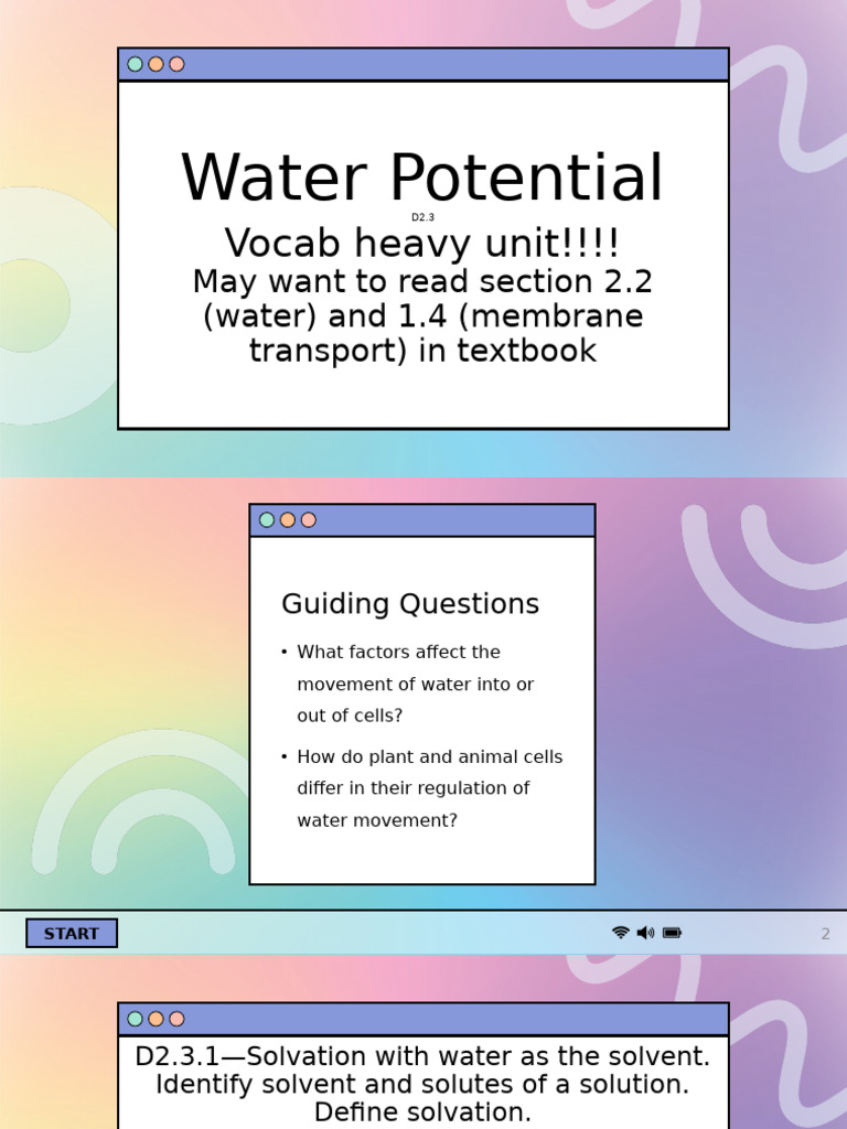Understanding Water Potential in Cells | PDF | Solvation | Osmosis