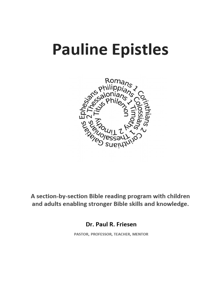 Pauline Epistles | PDF | Epistle To The Romans | Paul The Apostle