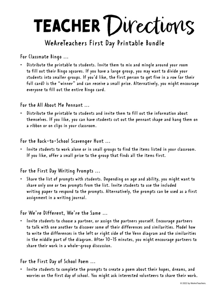 First Day of School Activities Bundle | PDF