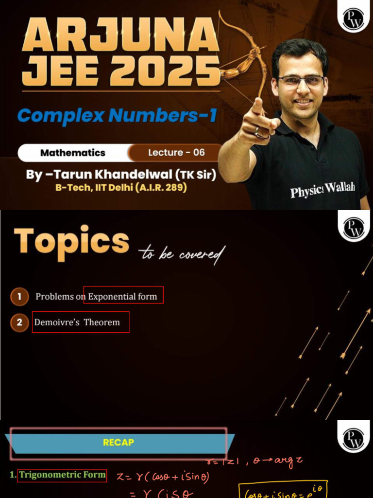 Complex Numbers - I 06 - Class Notes - Arjuna JEE 2025 | PDF