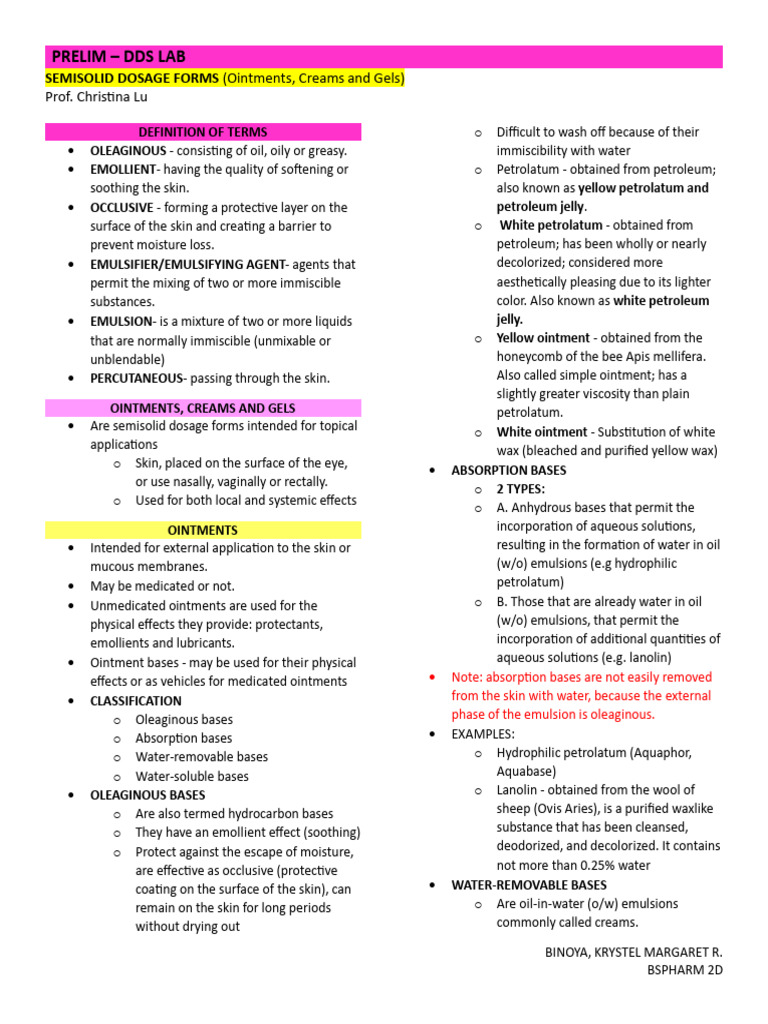 Semisolids Dosage Forms | PDF | Topical Medication | Emulsion