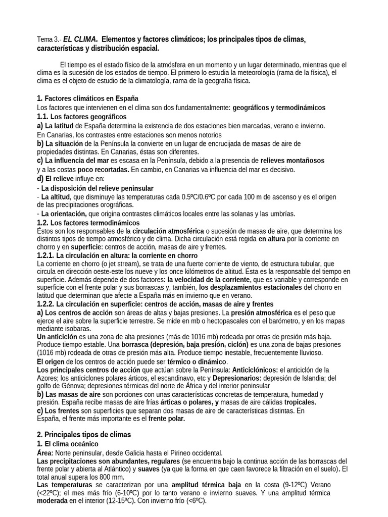 El Clima. .: Elementos y Factores Climáticos Los Principales Tipos de ...