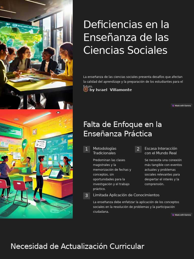 Deficiencias en La Ensenanza de Las Ciencias Sociales | PDF ...