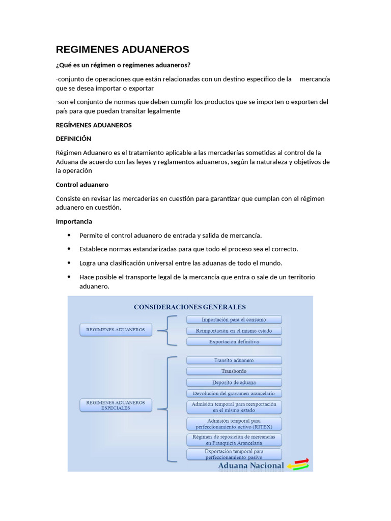 Guía de Régimenes Aduaneros en Bolivia | PDF | aduana | Arancel