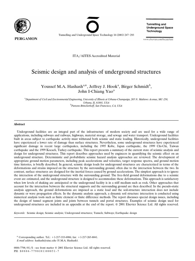Seismic Design of Underground Structures | PDF | Earthquakes | Tunnel