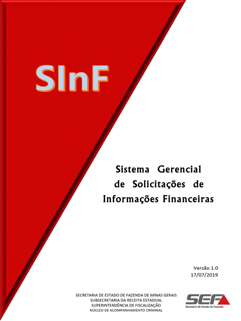 Sistema SInF: Solicitações Financeiras MG | PDF | Kernel (sistema ...