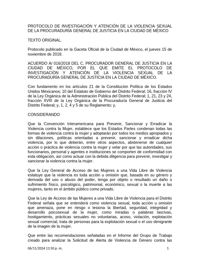 Protocolo de Atención a Violencia Sexual | PDF | Violación | Violencia