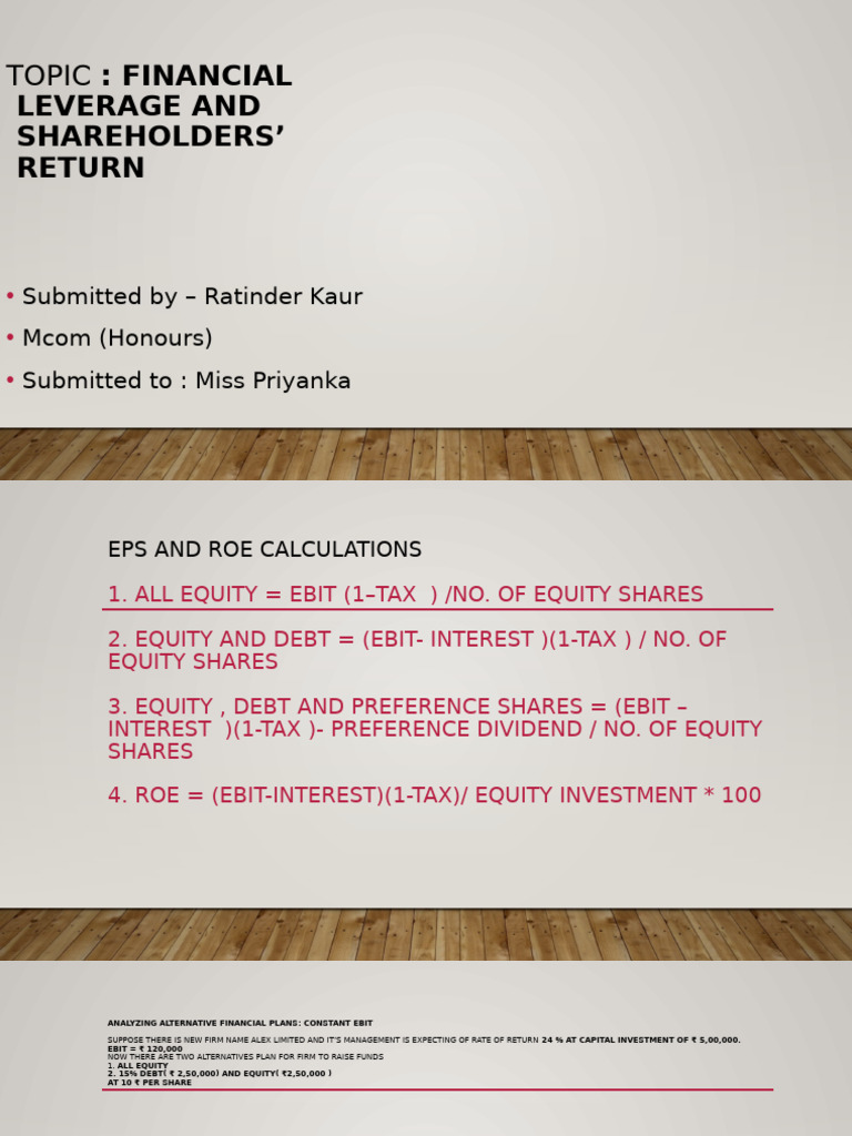 Eps Roe and Shareholders Return | PDF | Finance & Money Management