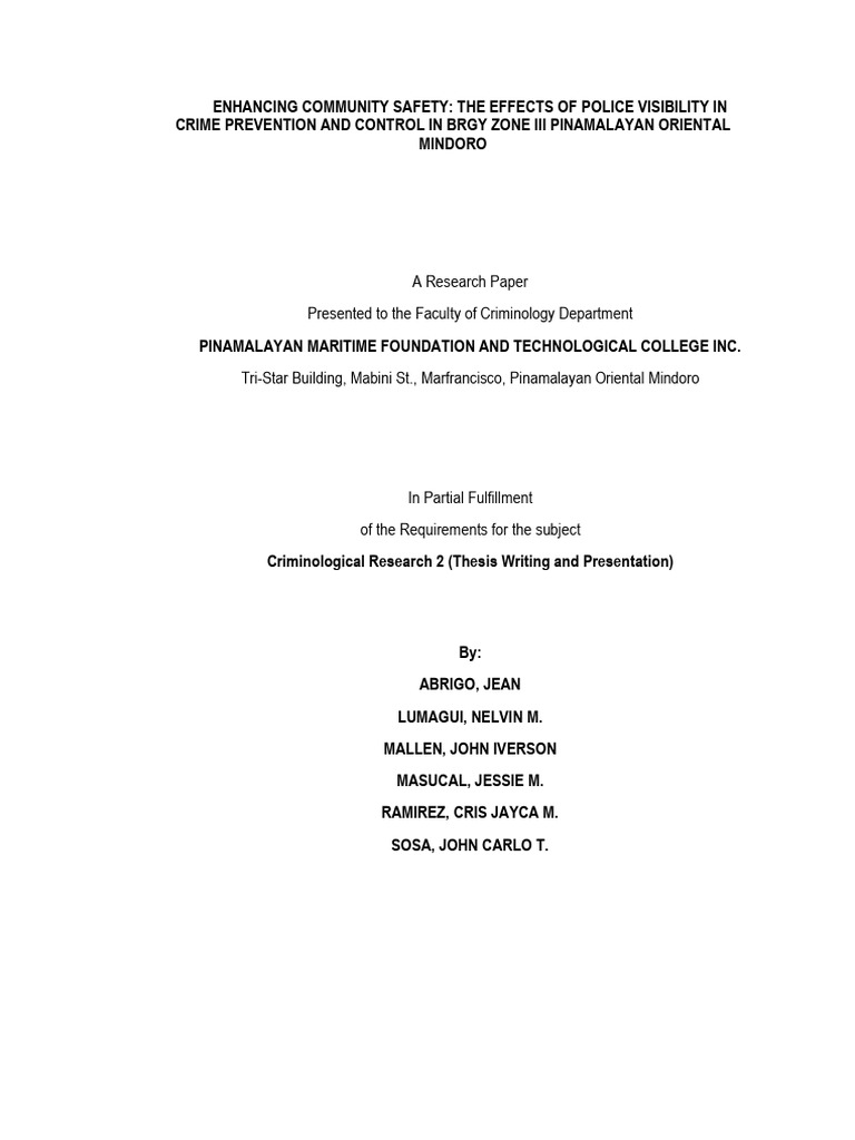 INTRODUCTIONIn Our Society | PDF | Police | Crime Prevention