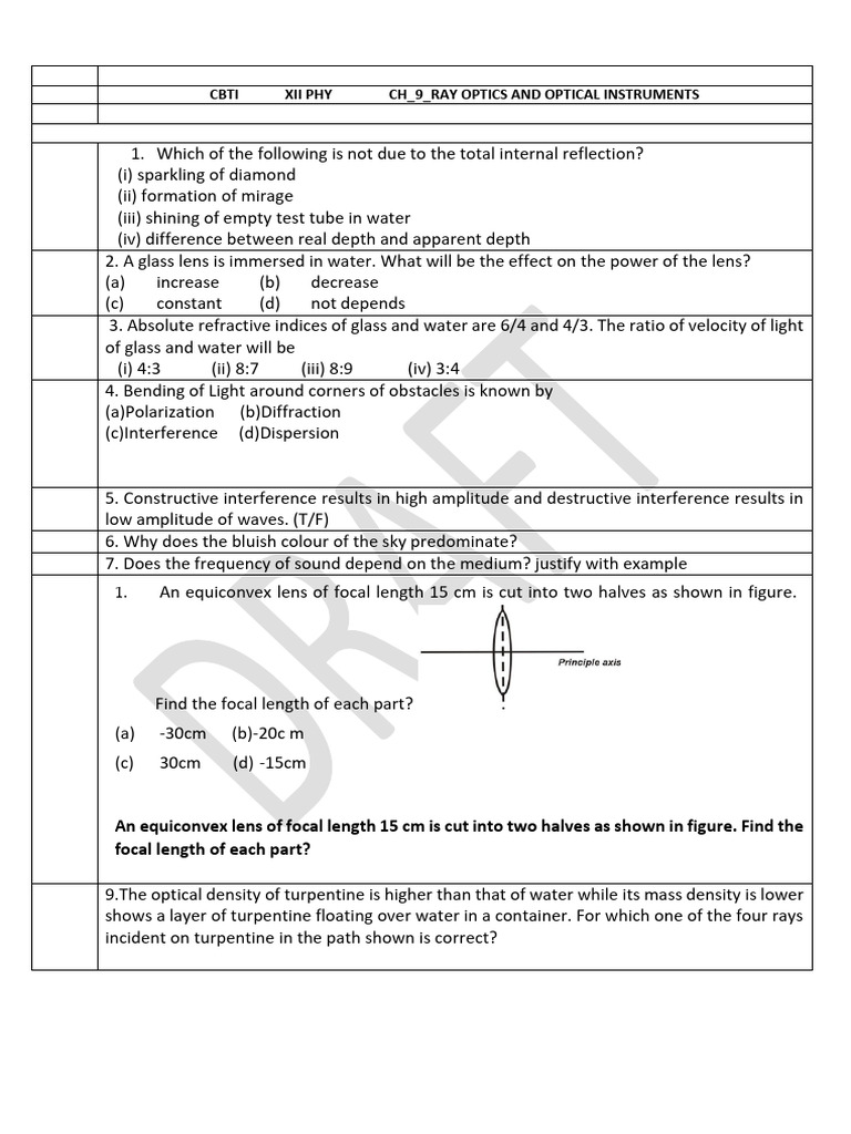 Xii - ch-9 - Ray Optics and Optical Instruments | PDF | Optics ...