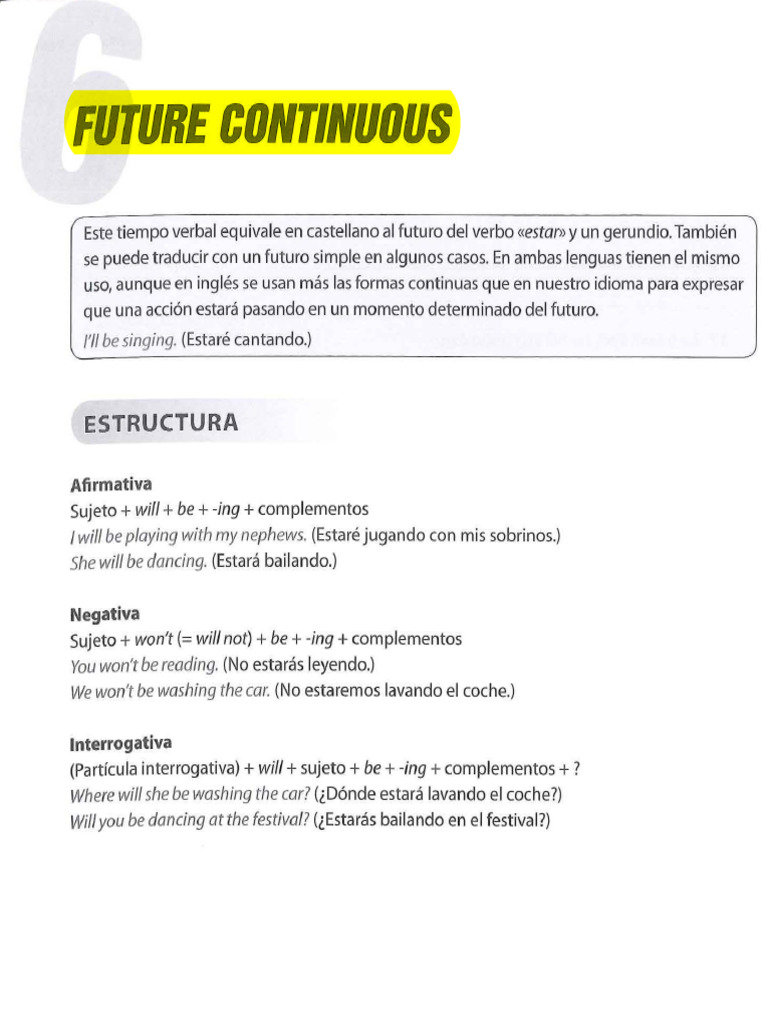 Ejercicios de Futuro Continuo | PDF | Foods