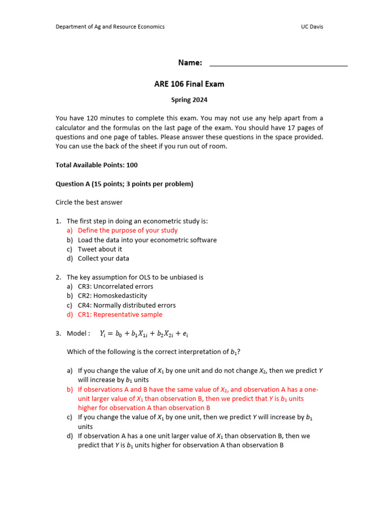 Final+AK+%28Spring+2024%29 | PDF | Errors And Residuals | Linear Regression