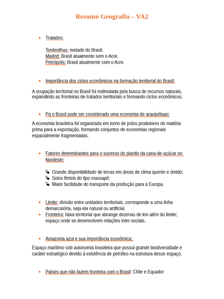 Resumo Geografia VA2 | PDF