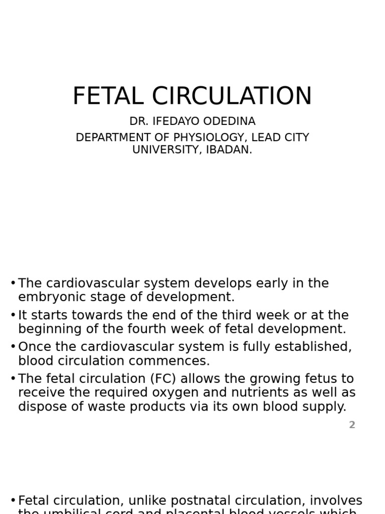 Role of Ductus Venosus in Fetal Circulation | PDF | Fetus | Atrium (Heart)