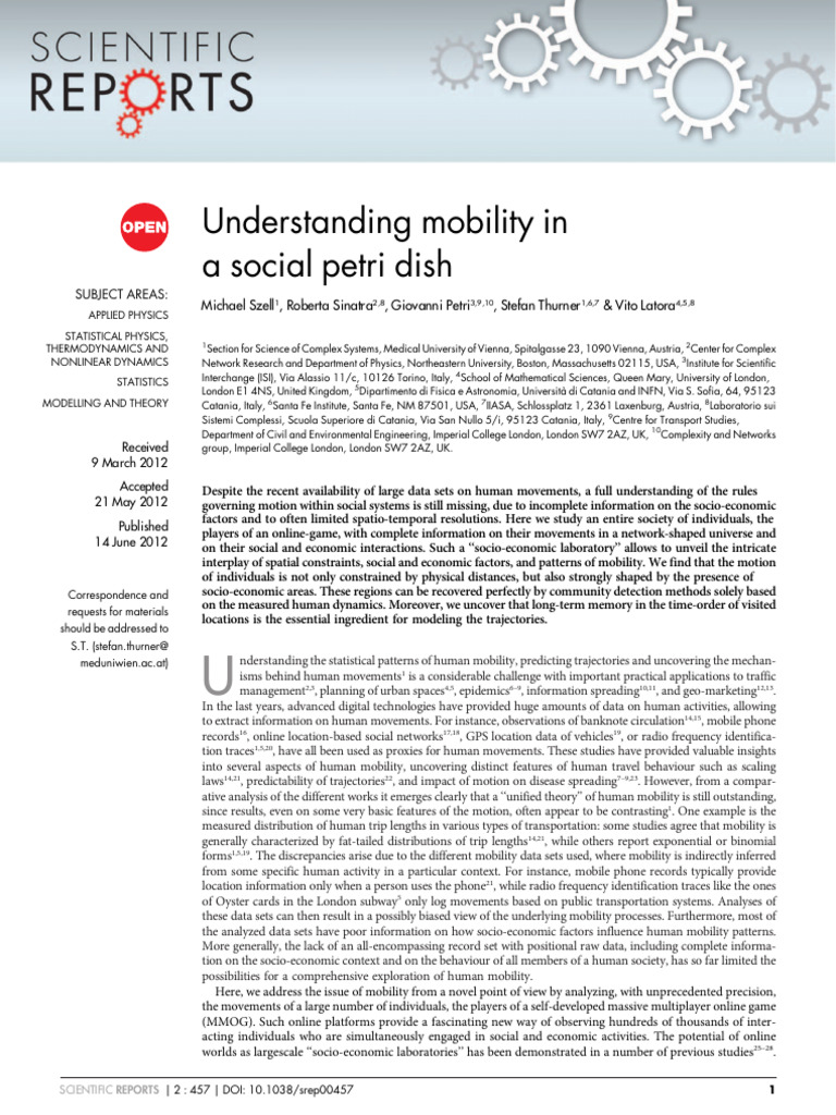 Analyzing Human Mobility Patterns | PDF | Information | Data