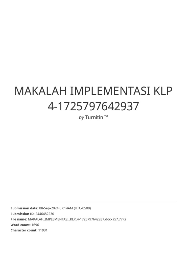 Makalah Implementasi KLP 4-1725797642937 | PDF