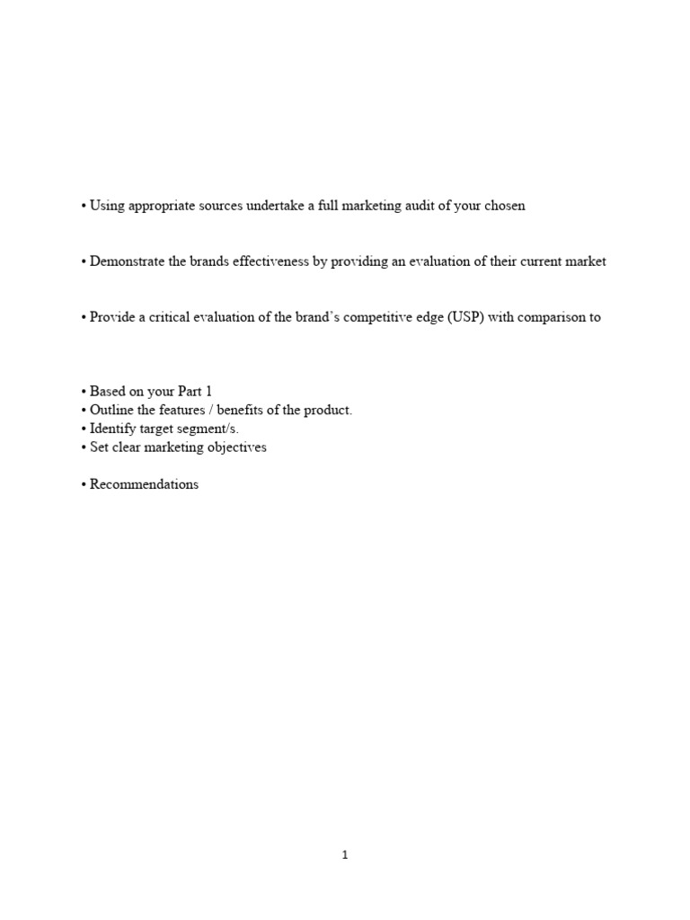 Comprehensive Marketing Plan Assignment | PDF | Marketing | Brand