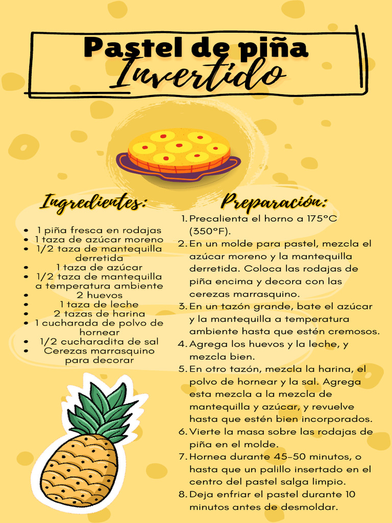Receta de Piña | PDF | Cocina, comidas y vino