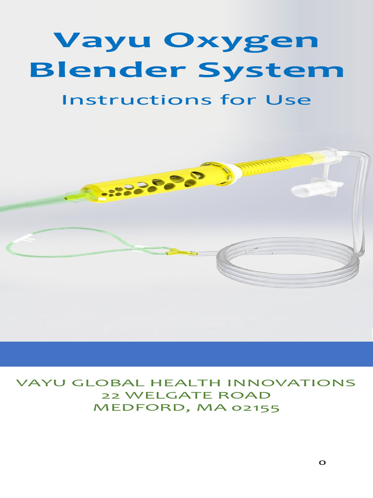 Vayu Oxygen Blender System Guide | PDF | Disinfectant | Oxygen