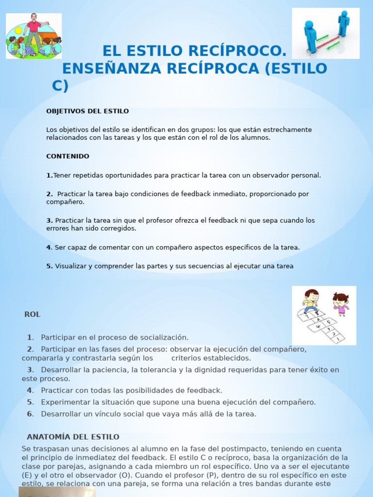 El Estilo Recíproco | PDF | Comportamiento | Enseñando