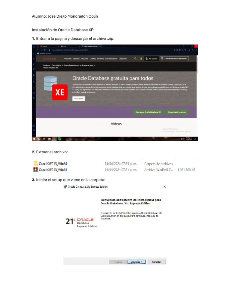 Instalaci n de oracle database xe pdf crecimiento personal y
