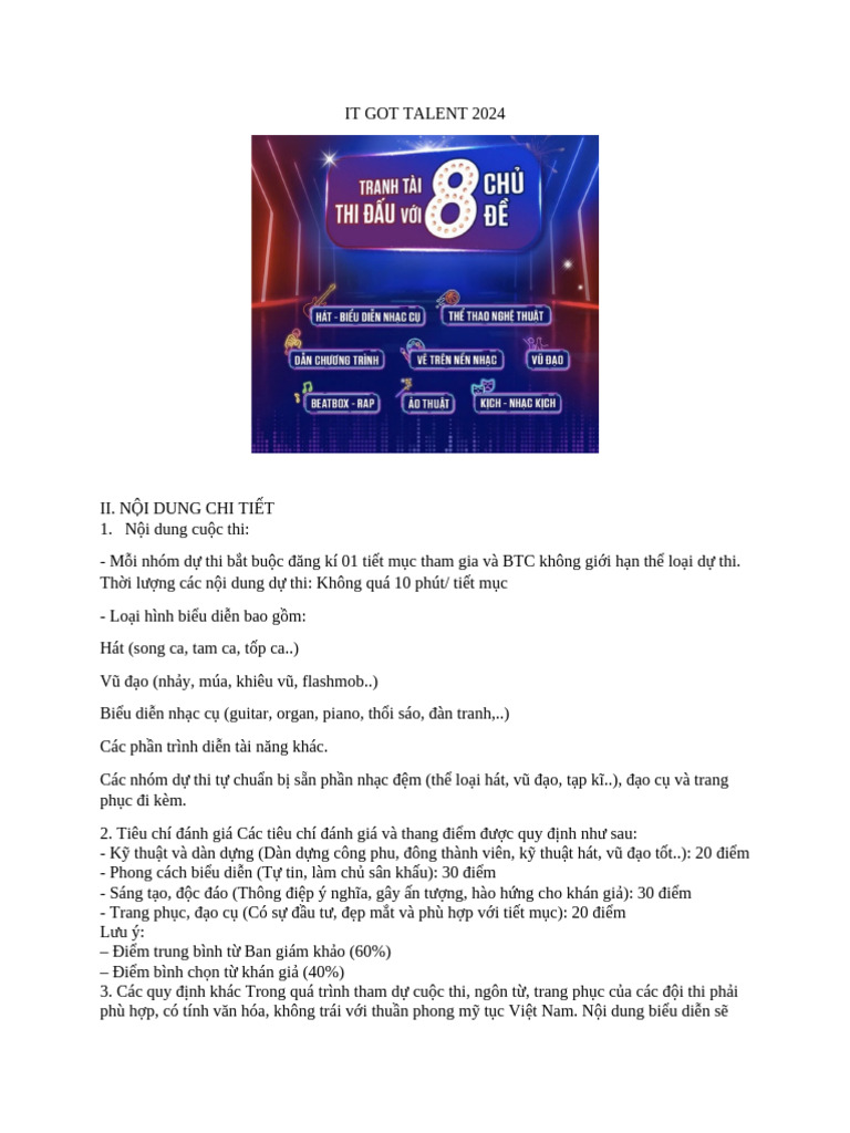 It Got Talent 2024 | PDF