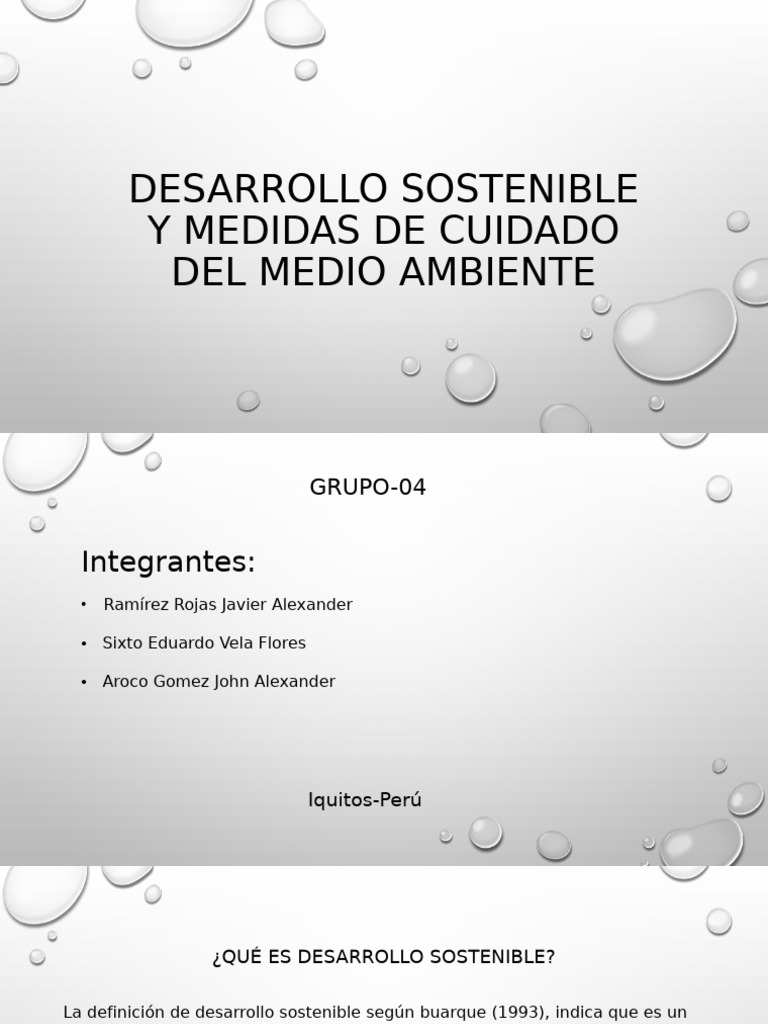 Desarrollo Sostenible y Medidas de Cuidado Del Medio Ambiente | PDF ...