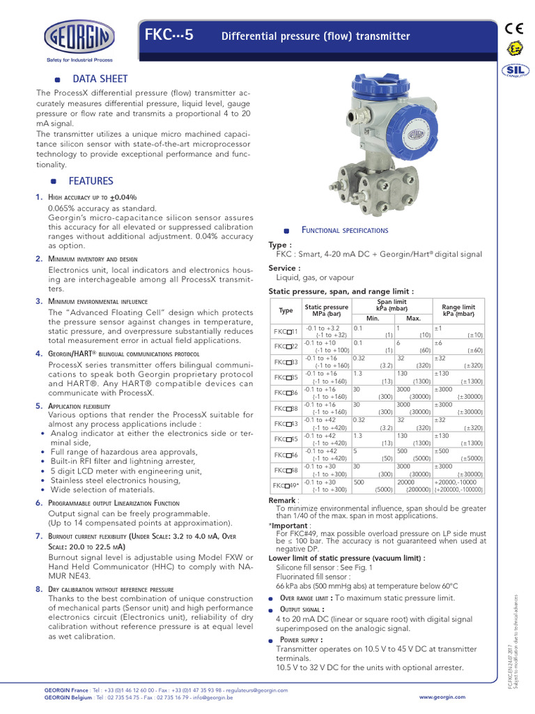FKC - Differential Pressure Transmitter | PDF | Pressure Measurement ...