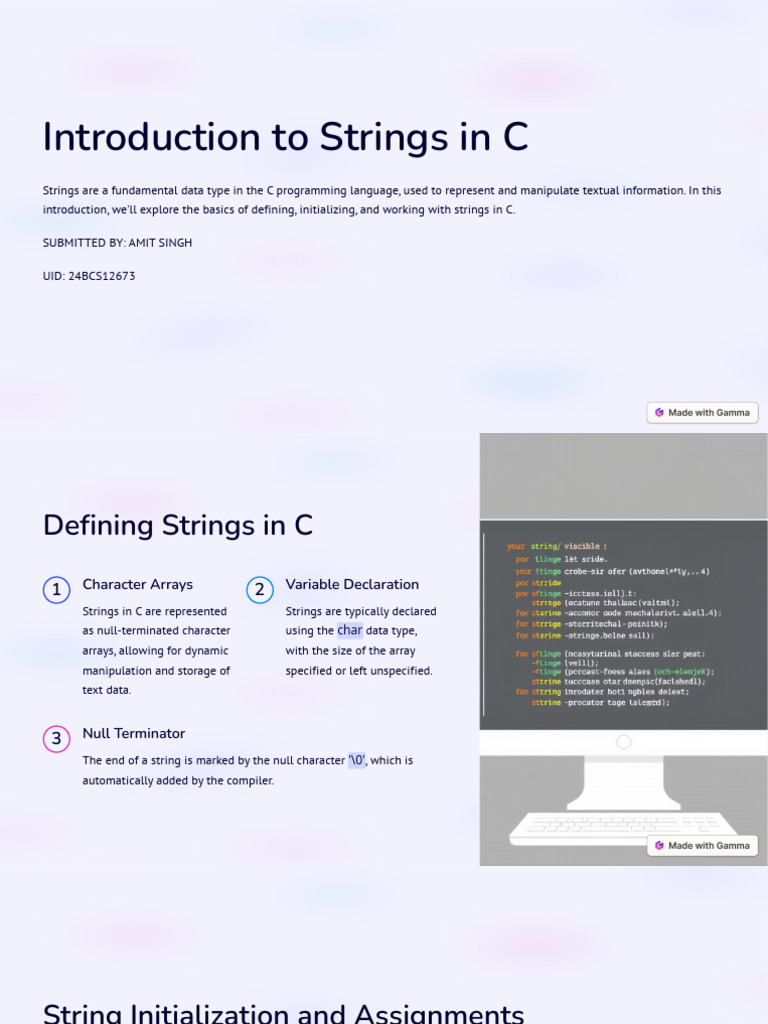 Introduction To Strings in C | PDF | String (Computer Science ...
