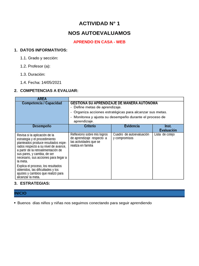 3° Grado - Actividad Del Dia 14 de Mayo | PDF | Evaluación | Aprendizaje