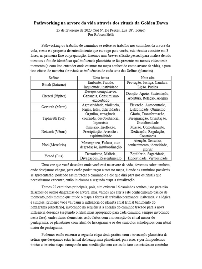 Rituais de Pathworking na Árvore da Vida | PDF