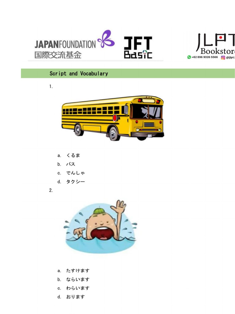 Soal JFT Basic Level Dasar 2 (1) - 231201 - 094437 | PDF
